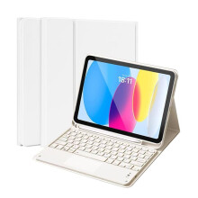 Toetsenbordhoes compatibel met iPad 10e generatie (10,9 inch, 2022), afneembare Smart TouchPad Folio met Pencil-houder, grijs