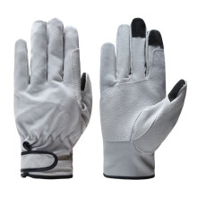 Luvas de trabalho masculinas – Couro elástico, couro de porco resistente para construção, jardinagem, caça e corte de madeira; compatíveis com