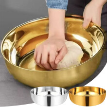 Bol mélangeur Oefntac en acier inoxydable, grand bol mélangeur de 30 cm (12 pouces) à fond épais, idéal pour la préparation des salades, la