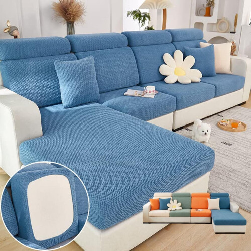 Magic Sofa Covers Magic Sofa Couch Covers Strapazierfähiger Universal-Sofabezug Stretch für Ecksofas (Großer Einzelsitzbezug/Blau)
