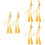 6Pièces Graduation Tressés Orange En Polyester Pour Décoration 6