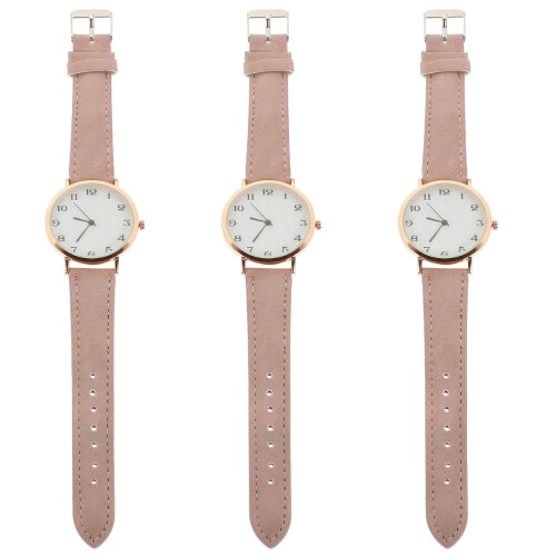 3Stk Rosa Uhr Für Freizeit Für 2