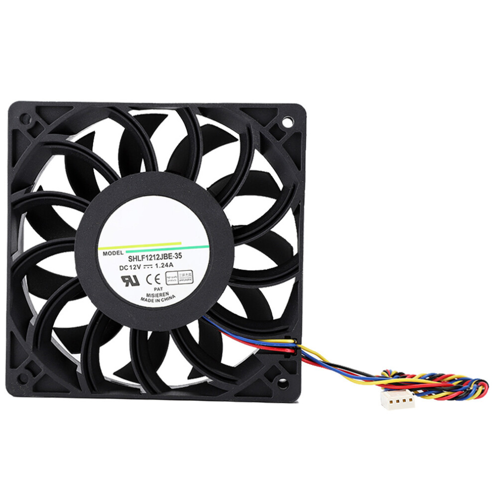 Heavy Duty Silent Cooling Fan, Pwm12v1.24a Ball Bearings For Extreme Heat Dissipation In Mining Rigs And Servers, Maintenance-Free Double Ball 9365509745090