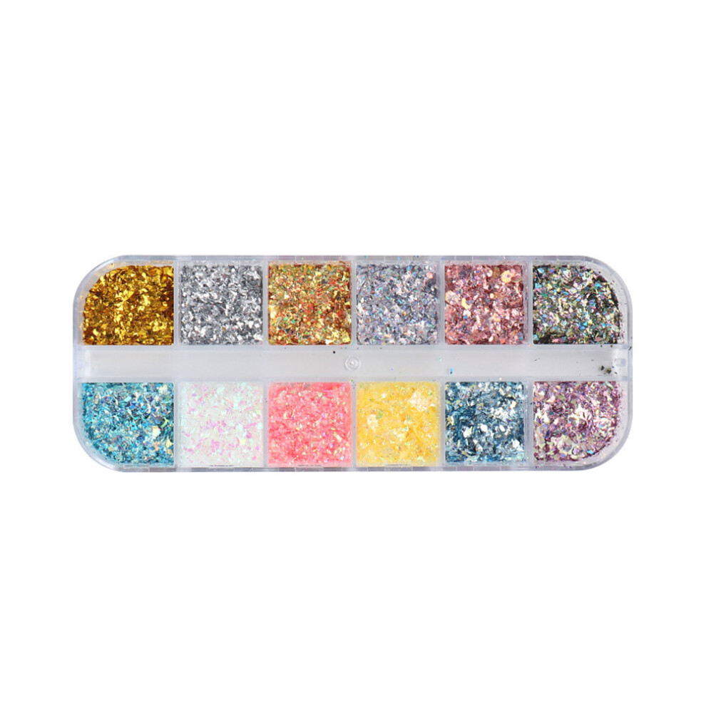 Ultra Thin Powder Nail Art, Glitter Nail Art Sequins Shiny Nail Flakes Decorations For Women Girls Manicure, Easy to Use Safe Non Toxic Eco Friendly