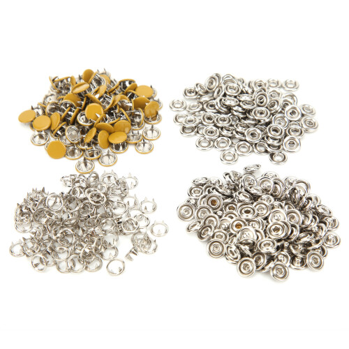 Snap Fastener Kit Post & Stud Style Marine Grade Brass Stainless Steel Hollow And Solid Surface Rust Resistant Includes Hand Tools For Canvas 1