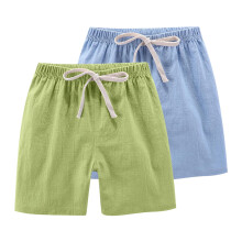 Toddler Boys Girls Shorts 2-Pack Cotton Linen Summer Casual Shorts Kids Solid Short Pants with Drawstring White 12-13 Years