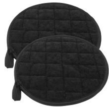 Black Cotton Pot Holders for Home Use Sturdy Heat Insulating Mats Safe and Practical 2 Pcs