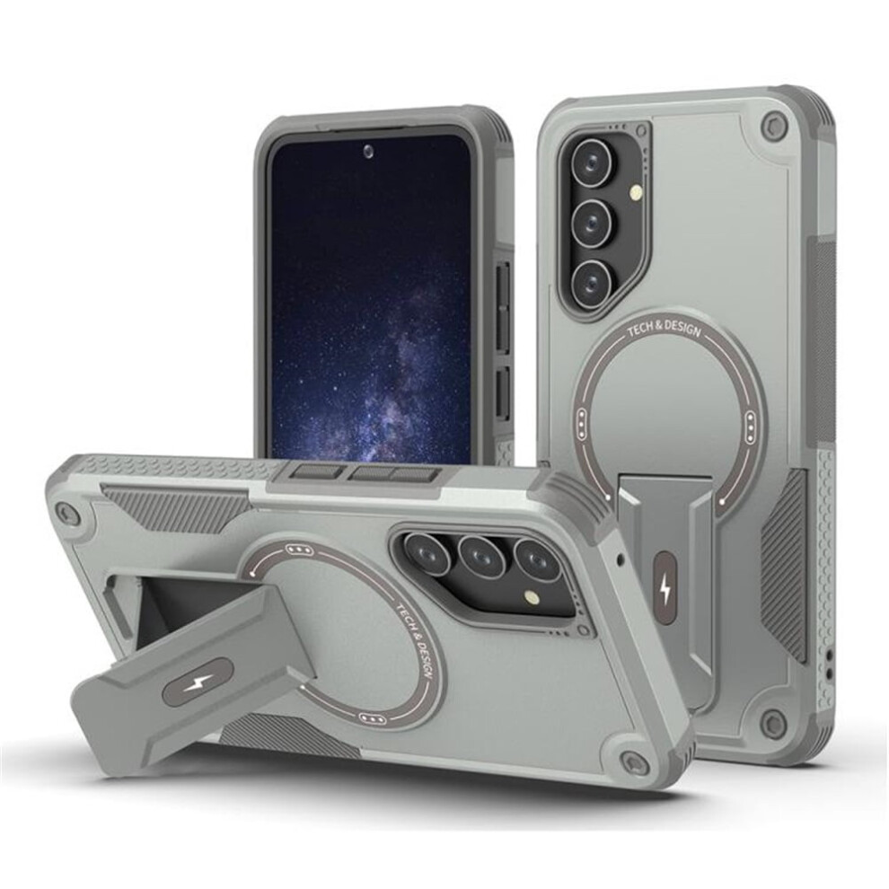 Samsung Galaxy A54 5G Case (6.4") – Magsafe Compatible, Military-Grade Shockproof Tpu With Built-In Stand, Grey 9353595704367