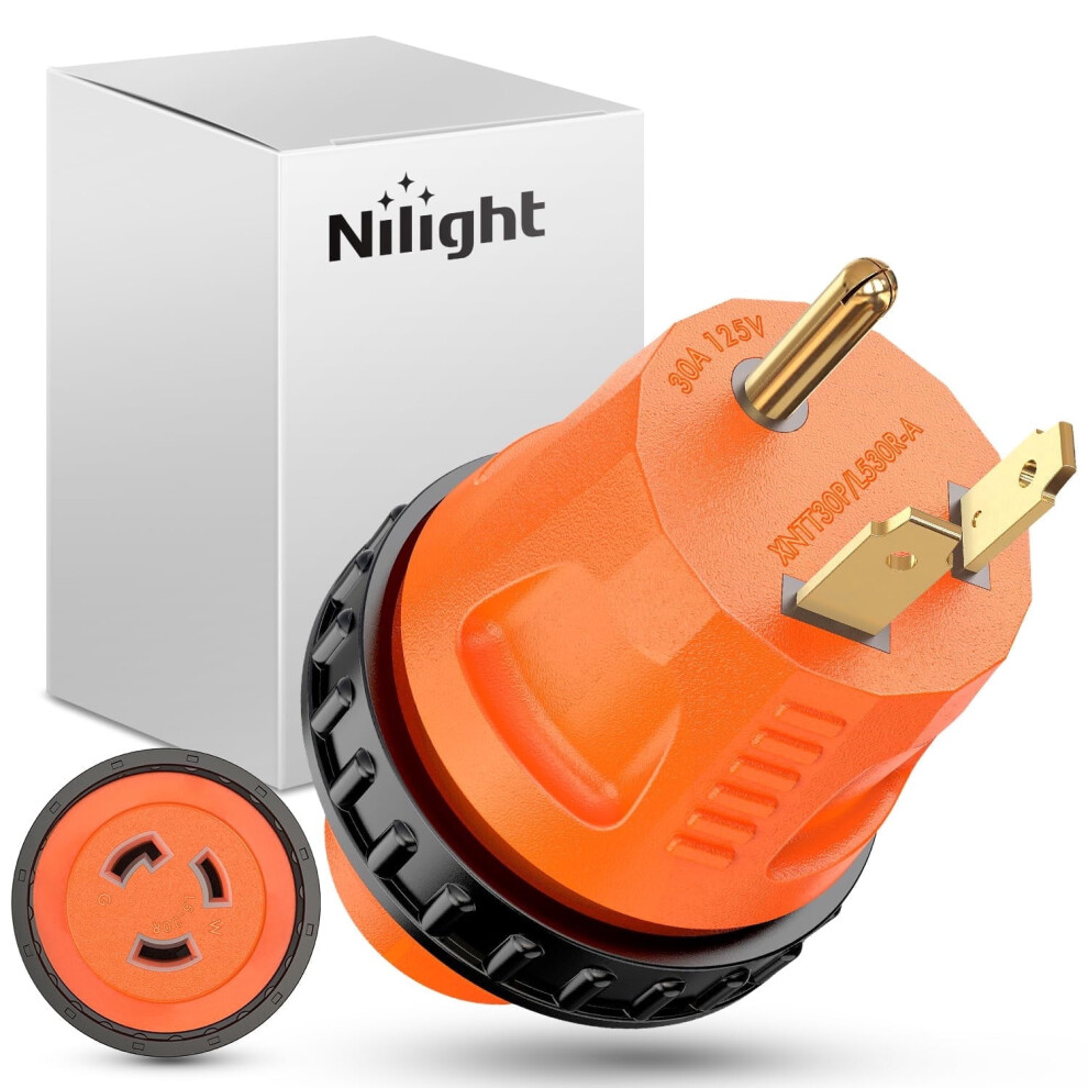 30A Tt-30P To L5-30R Rv Power Adapter, Twist Locking, Compatible With Rv Generators & Campers 9353595705135