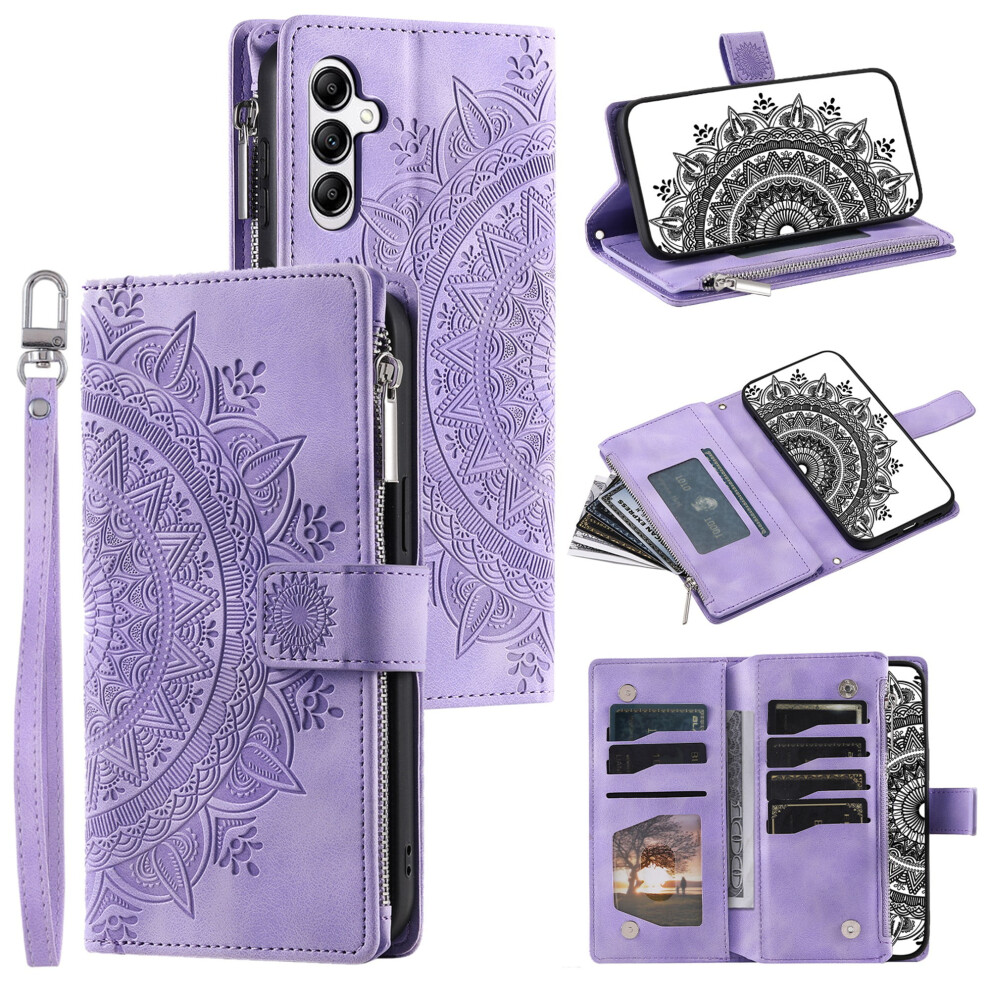 Compatible With Samsung Galaxy S20 Fe Case Â Pu Leather Folio With Zipper Pocket, Card Holder & Wrist Strap Purple 9353595705487