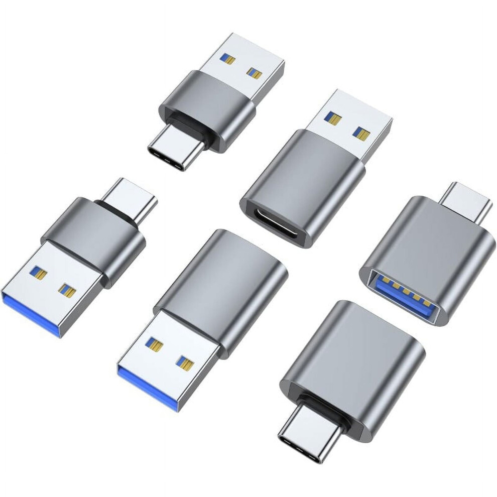 Usb C Adapter (6 Pack), Usb A Male To Usb C Male, Usb 3.0 Male To Usb C Female, Usb Type-C Male To Usb 3.0 Female Converter Connector 9353595704428