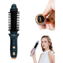 Cordless Heated Round Brush for Short Hair, USB Rechargeable, 1.7" Barrel, 3 Temp Settings, Travel Size – Green