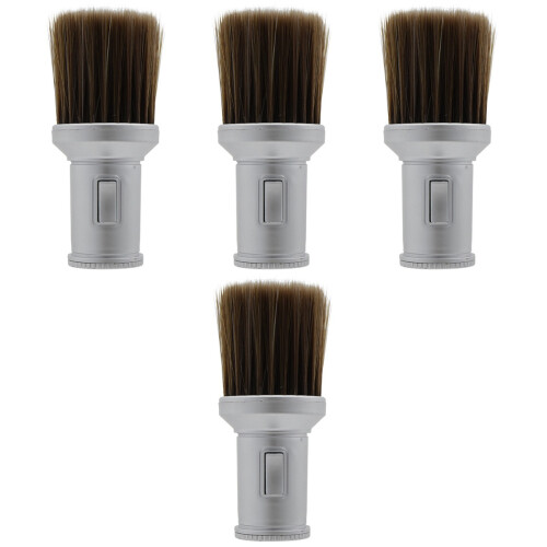 4Stk Professionelle Nackenduster Bürste Barber Haarentfernung Silber 2