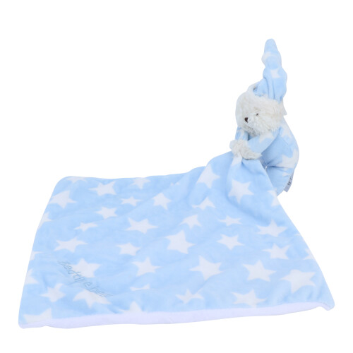 Super Soft Panels Baby Blanket, Touchable Patterns with Embroidered and Embossed Textures, Security Blanket Set Featuring Cute Bear Model, Decorative 1