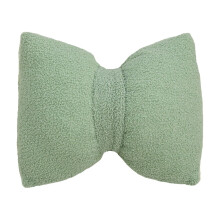 Green Bow Pillow 16x12 Inches Cotton Linen Corduroy Lumbar Cushion, Detachable Washable Sofa Office Pillow, Mother's Day Gift
