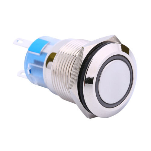 Μεταλλικός διακόπτης μπουτόν με μπλε LED, εύκολος στην εγκατάσταση, διακόπτης 1