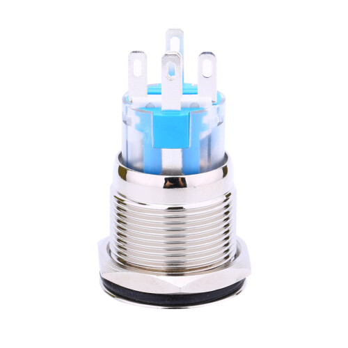 Blue LED 12V Metal Push Button Switch for Car Angel Eye Power System 2