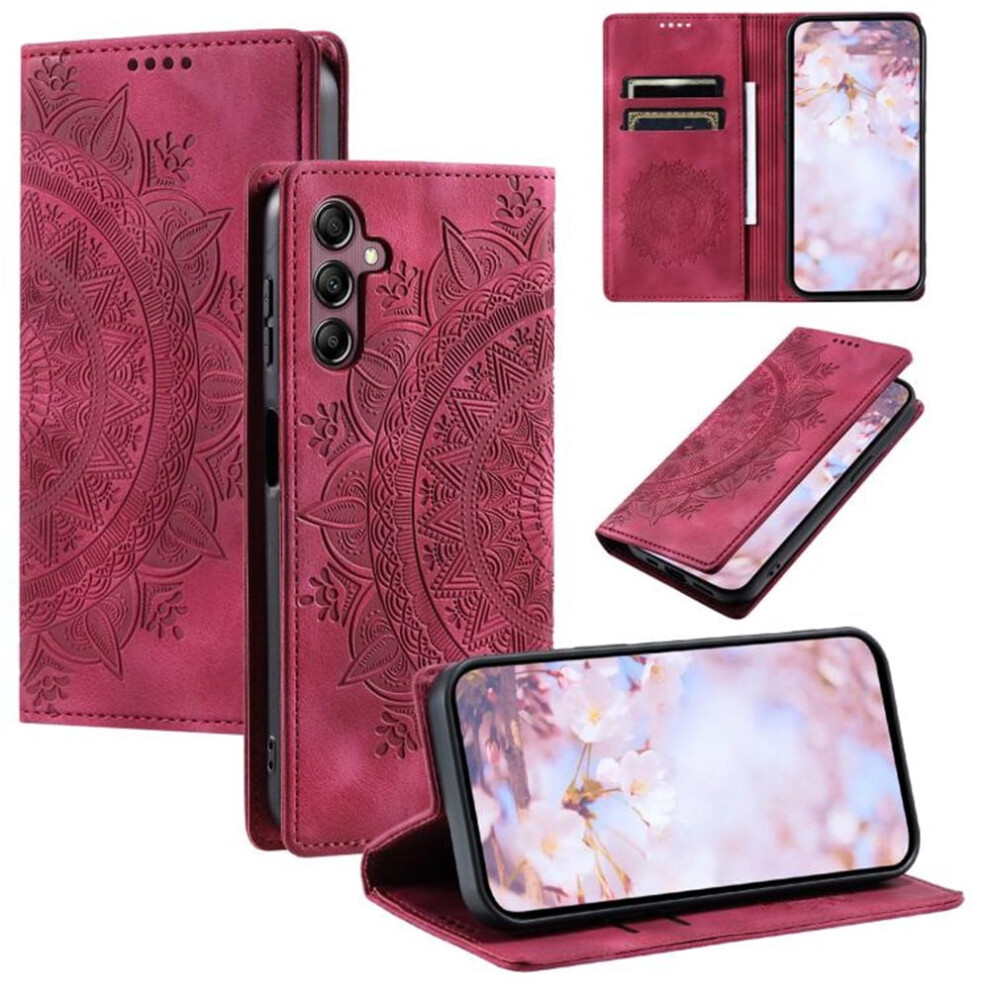 Pu Leather Flip Wallet Case With Magnetic Closure & Card Slots, Compatible With Samsung Galaxy A17 5G 6.7" Red 9193271144779