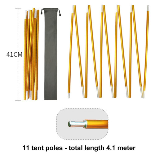 2 τεμάχια/Σετ Στύλος Σκηνής 10,5ft-13,5ft8,5mm Στύλος Σκηνής από Κράμα Αλουμινίου για