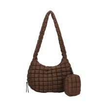 Módna prešívaná kabelka cez rameno pre ženy, prešívaná ľahká priestranná crossbody kabelka s malými zipsami, kozmetická kabelka