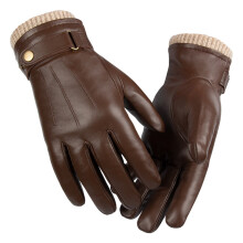 Gants d'hiver pour homme en peau de mouton, coupe-vent et chauds