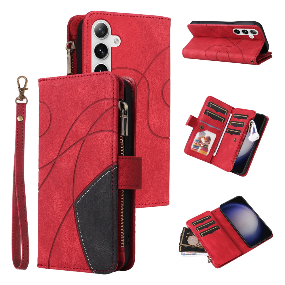 Pu Leather Folio Case For Samsung Galaxy S24 5G With Red 9066521619788