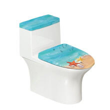 Ensemble de 2 housses de siège de toilette pour salle de bain, motif étoile de mer, souple, universelle