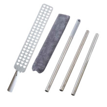 Aspirateur à poussière rétractable YATLTE avec 2 chiffons en microfibre et long manche – Compatible avec une utilisation sous les canapés, les