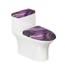 Ensemble de housse de couvercle de toilette en polyester, facile à nettoyer et extensible, avec revêtement anti-poussière et ajustable, idéal
