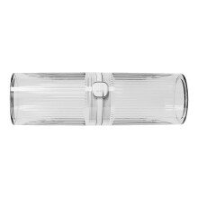 Partition Design Countertop Organizer, Travel Toothbrush Holder with Dual Cups, Rotating Storage for Bathroom Vanity, Protective Features with