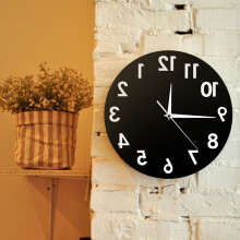 The Geeky Days Reverse Wall Clock 12 inch Unusual Numbers Backwards Modern Decorative Clock Watch Excellent Timepiece for Your Wall