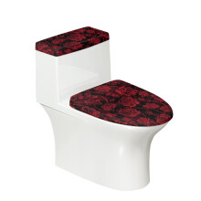 Huse de baie elastice cu trandafiri roșii, cadouri elegante pentru baie, se potrivesc tuturor formelor de toaletă, rămân la locul lor