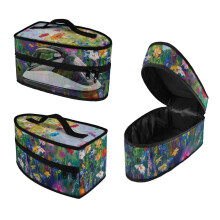 Beschermende reisetui in bloemenveldstijl voor stijltang (11,8 x 6,69 x 5,5 inch), gemakkelijk mee te nemen (alleen de tas).