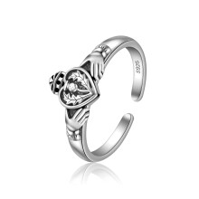 Dámský prsten Claddagh ze sterlingového stříbra 925 – nastavitelný
