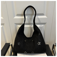 [2025Neu] Schwarze Hobo-Tasche mit floralem Cut-Out-Muster für Damen – Minimalistisches Design mit eleganten Verzierungen, modisch und praktisch