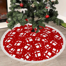 Christmas Tree Skirt Knitted Tree Skirt with Christmas Gifts Partten for Christmas Tree Skirt Knitted Christmas Decorations 120cm