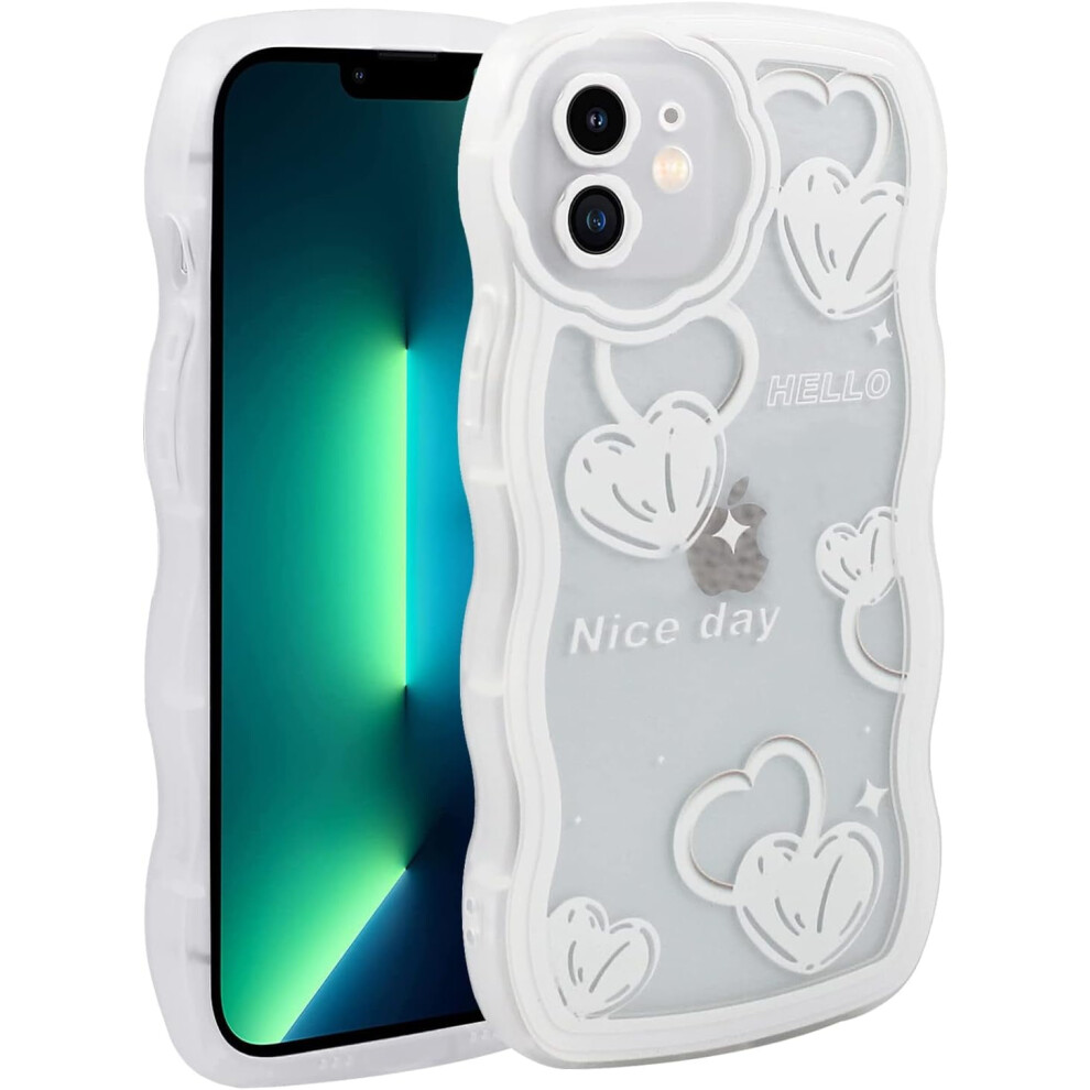 Kawaii Heart Phone Case For Iphone 11 (6.1") Â Cute Cartoon Love Design, Compatible With Iphone 11 White 9193271147787