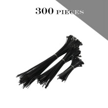 Black Cable Ties (100/200/300 pcs) – UV/Weather/Impact Resistant, 4.8x450mm, for Indoor & Outdoor Wire Bundling