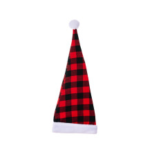 Christmas Hat Classic Plaid Plush Edge Keep Warm Red And Black Checkered Hat for Party