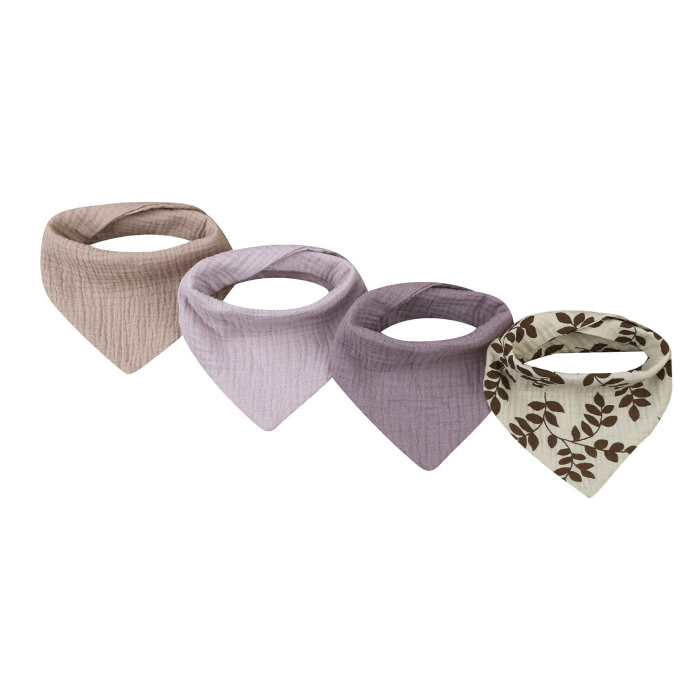 4pcs Cotton Baby Drool Bibs Print Triangle Scarf Comfortable Drooling Teething Burp Cloth Breathable Saliva Towel