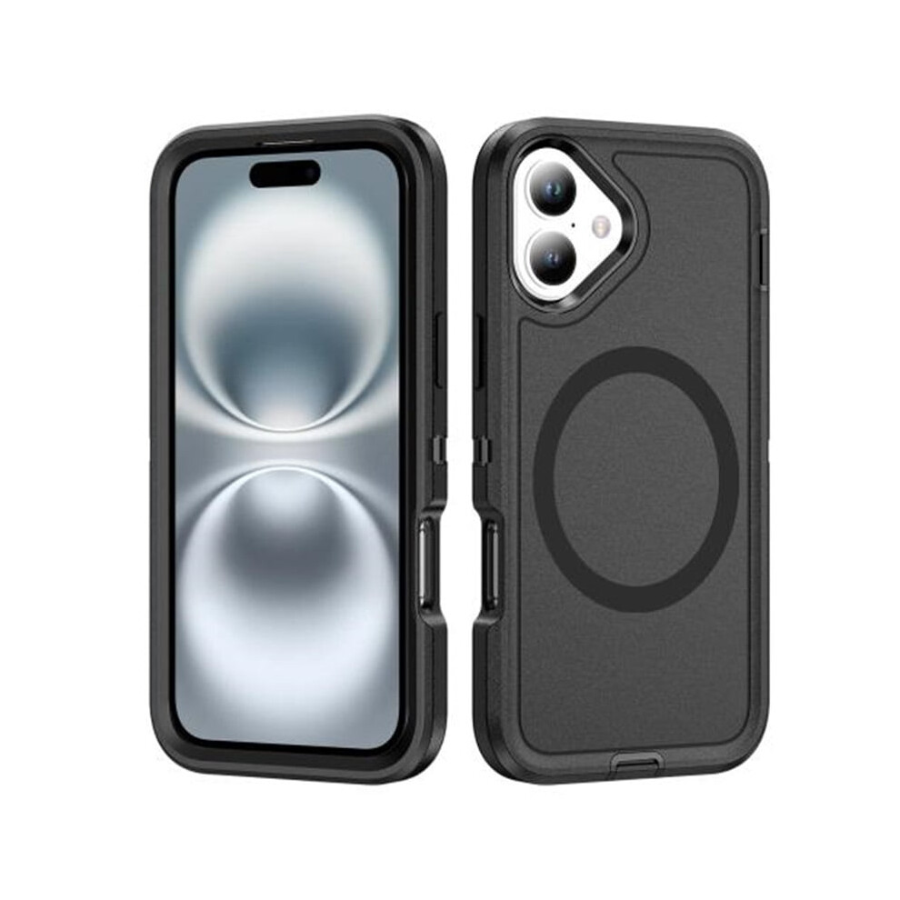 For Compatible With Iphone 16 Life Waterproof Rugged Magsafe Magnetic Phone Case,,For Compatible With Iphone 16 Black 9327961789968