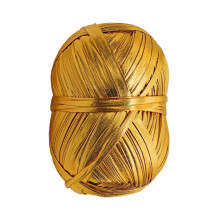 Metallic Yarn 50 Yards, Knitting Fabric Crochet Cloth Shiny Yarn for Crocheting Beginners Hand Craft Bag Blanket Cushion Projects (Yellow)