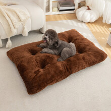 Cozy Soft Round Pet Bed, Thick Orthopedic Memory Foam Pillow Bed for Dogs, Winter Warm Padded, Coffee, 18x12in