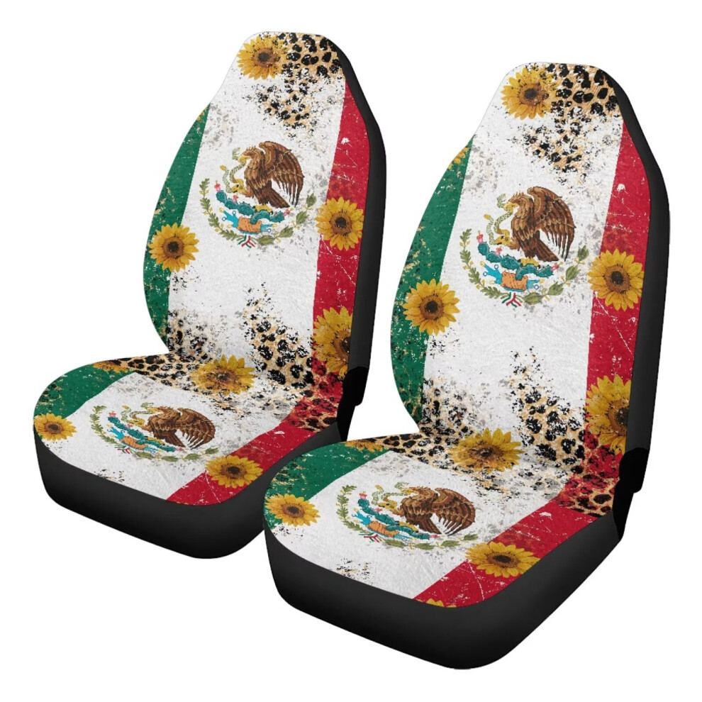 Car Front Seat Covers, 2Pcs Universal Fashion Mexican Sugar Skull Auto Front Seats Protection Car Accessoires Fits For Cars, Suv, Sedan, Truck Coral 9327961790711