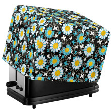 Daisy Print Toaster Cover 2 Slice, Small Appliance Cover for Kitchen with Adjustable Drawstring, Waterproof Bread Machine Protector