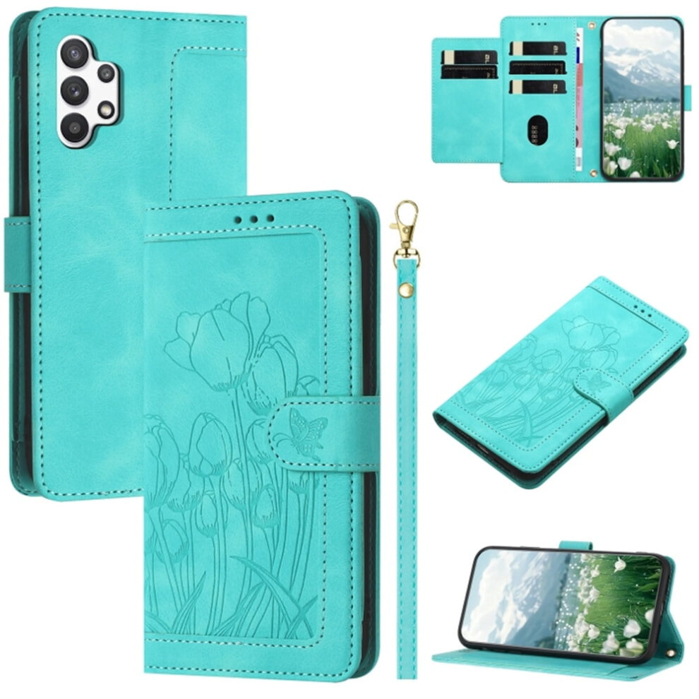 Leather Flip Wallet Case For Samsung Galaxy A13 5G/4G Green 975221356222