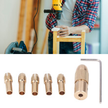 7Pcs Mini Electric Drill Chuck Set, Brass 0.5-3.0mm for Grinders