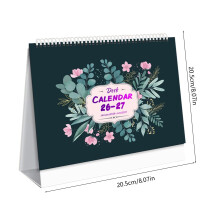 2026-2027 Spiral Round Flip Desk Calendar, 18-Month Thick Paper with Notes, Durable Base — Perfect for Office & Home