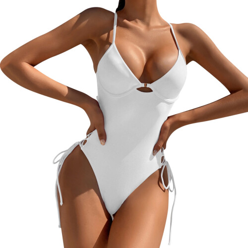 Women's One-Piece Swimsuit White Medium
