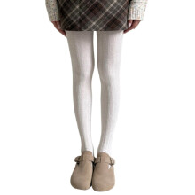 Trendy Vintage Twist Chain Striped Pattern Tights Cotton Blend Slimming Hosiery for Ladies Elegant Opaque Pantyhose